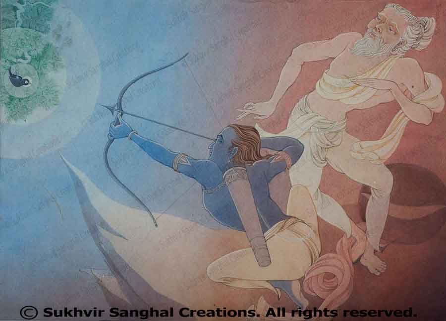 Arjun as a concentrated archer (Ekagrachit arjuna)