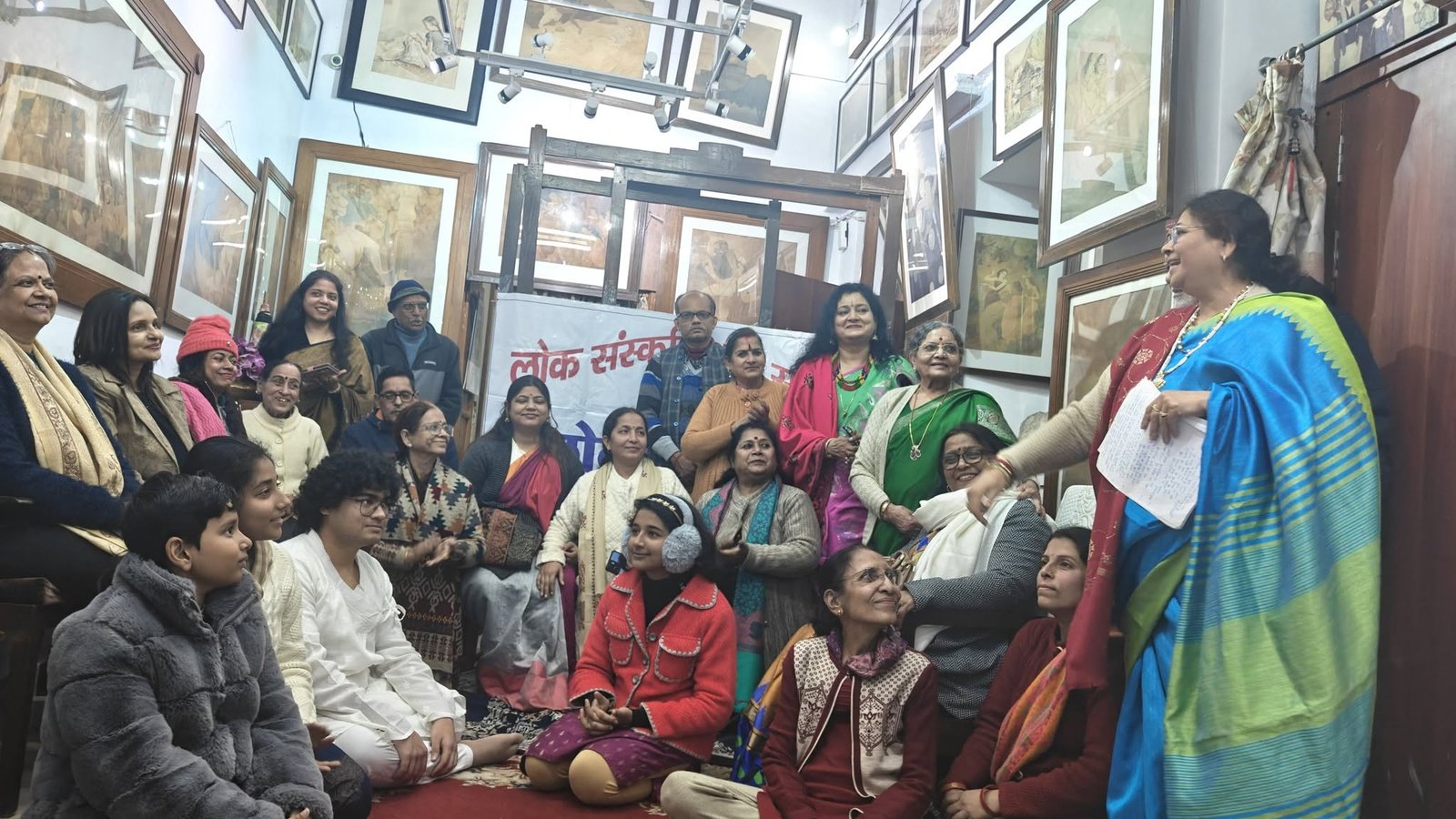 Speakers and participants engaging in discussions on Prof. Sanghal's artistic vision, cultural philosophy, and contribution to modern Indian art.