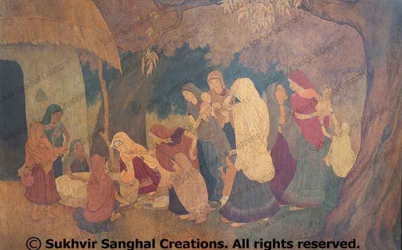 chak puja painting by sukhvir sanghal