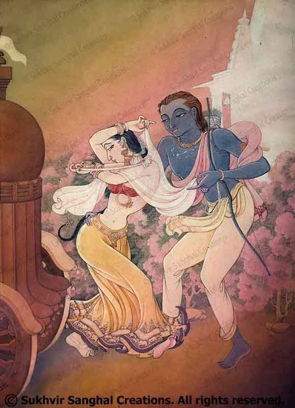 Paintings based on Indian rasas by Prof. Sukhvir Sanghal